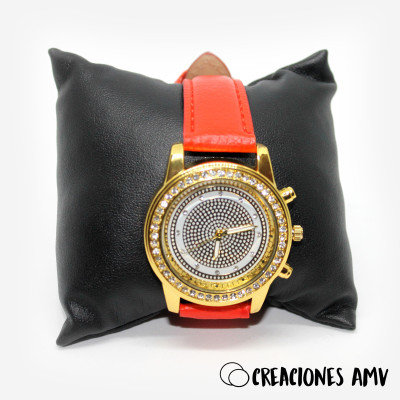 Reloj Red Cristal | Reloj rojo de mujer| Creaciones AMV