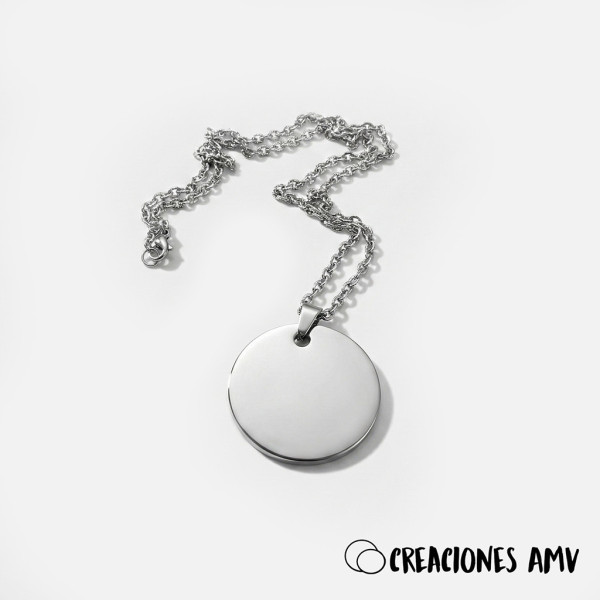 Colgante Full Moon: Medalla de Acero Personalizada