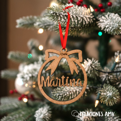 Bola de Navidad Ribbon Personalizada con Nombre | Creaciones AMV