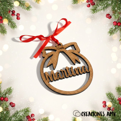 Bola de Navidad Ribbon Personalizada con Nombre | Creaciones AMV