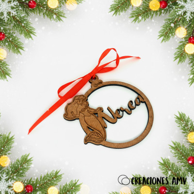 Bola de Navidad “Sirenita” Personalizada con Nombre | Creaciones AMV